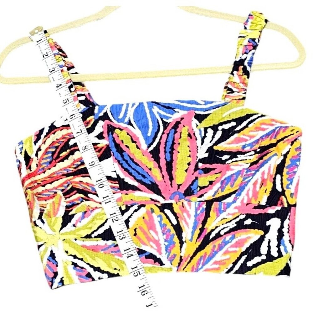 Rachel Zoe XS Multicolor Tropical Print Crop Top - Picture 9 of 11